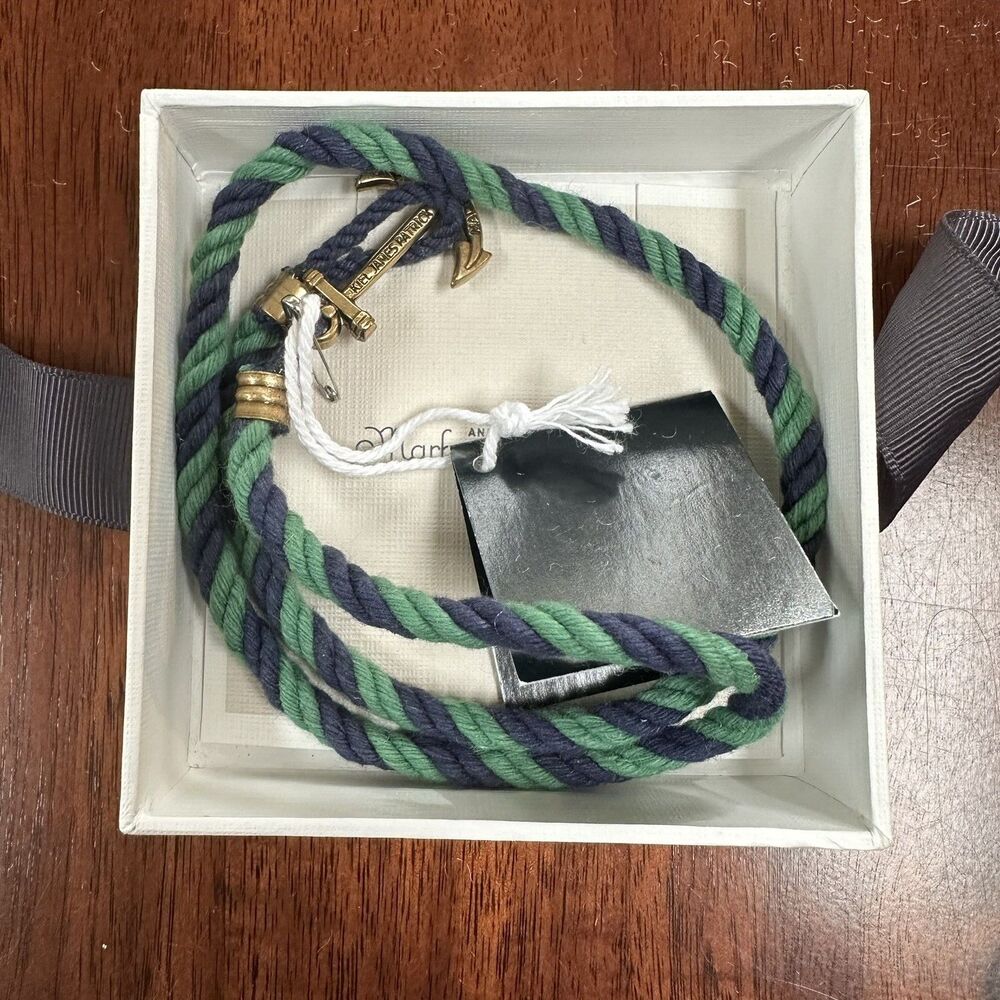 Mark & Graham Kiel James Patrick Green & Navy Nautical Cord Bracelet -New w/ Box